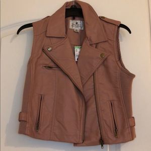 Leather vest jacket
